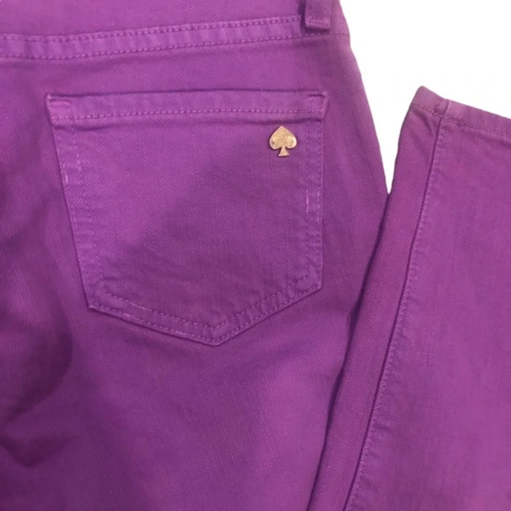 KATE SPADE PURPLE SKINNY BROOME ST PLAY HOOKIE LOW-RISE JEANS 25